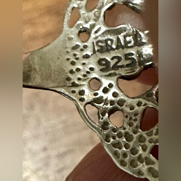 Or Paz PZ 925 Sterling Silver Statement Ring Ornate Filigree & Blue Stone Size 9 - Picture 5 of 7